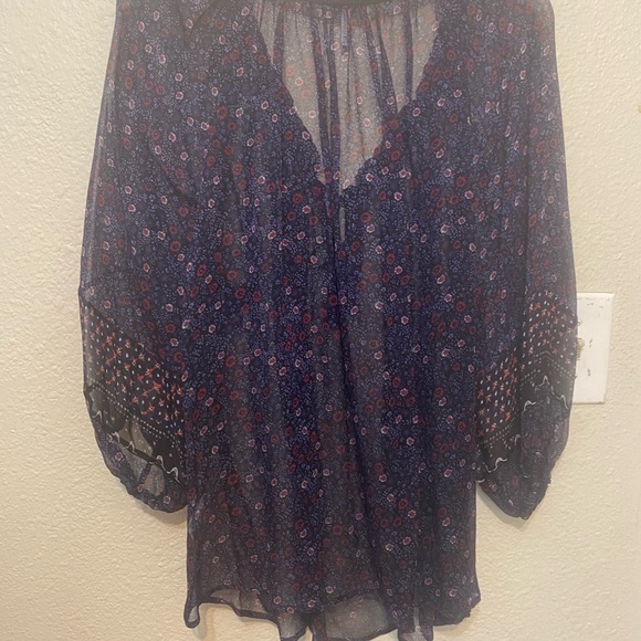 Joie Midnight Blue Floral Blouse - Picture 5 of 5